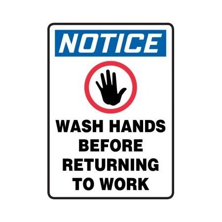 OSHA NOTICE SAFETY SIGN WASH HANDS MTDX819XP
